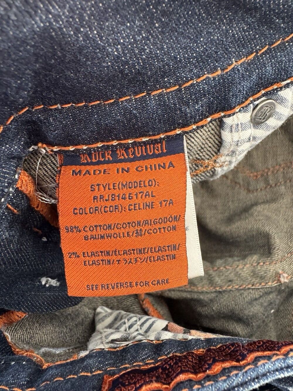 Rock Revival Womens Bootcut Jeans Dark Wash Stretch Denim Blue 5-Pocket - Picture 5 of 5